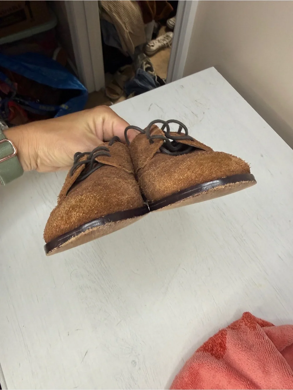 Janie and Jack Cinnamon Suede Wingtip Shoe size 9